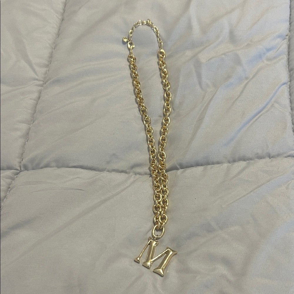 BaubleBar Gold Letter M Necklace